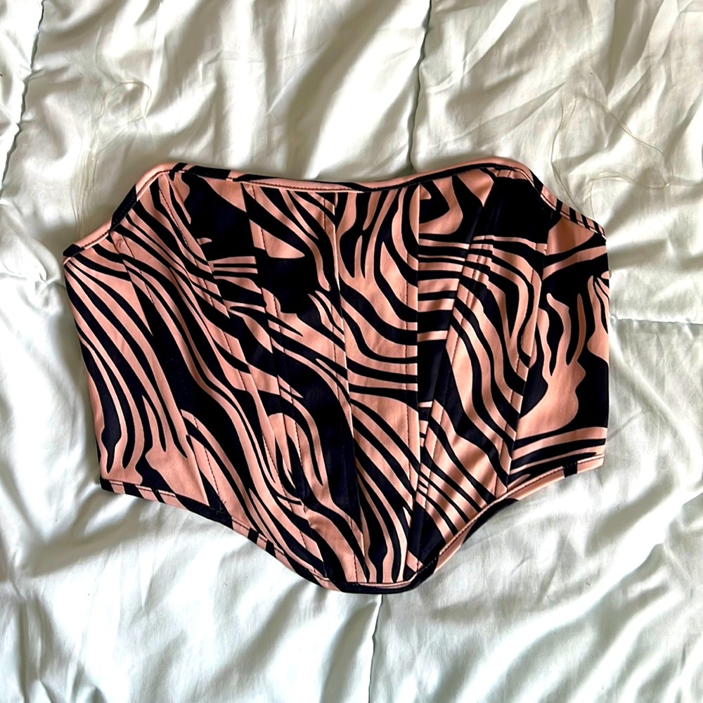 Super cute! Tan/brown Corset top!!!